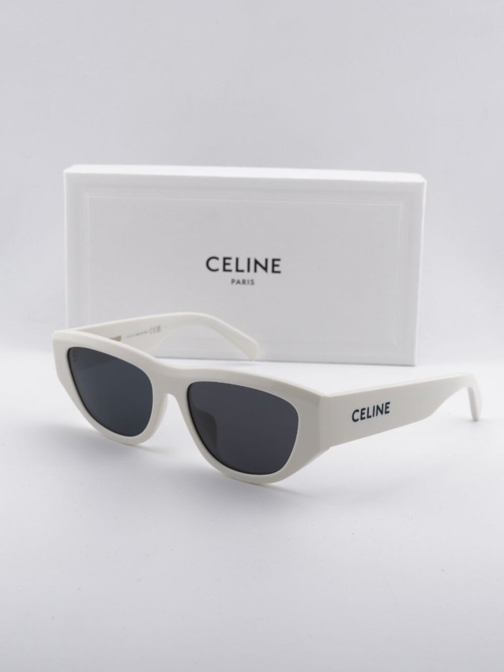 Celine CL40278U MONOCHROMS 25A Cat Eye Sunglasses - Ivory / Smoke